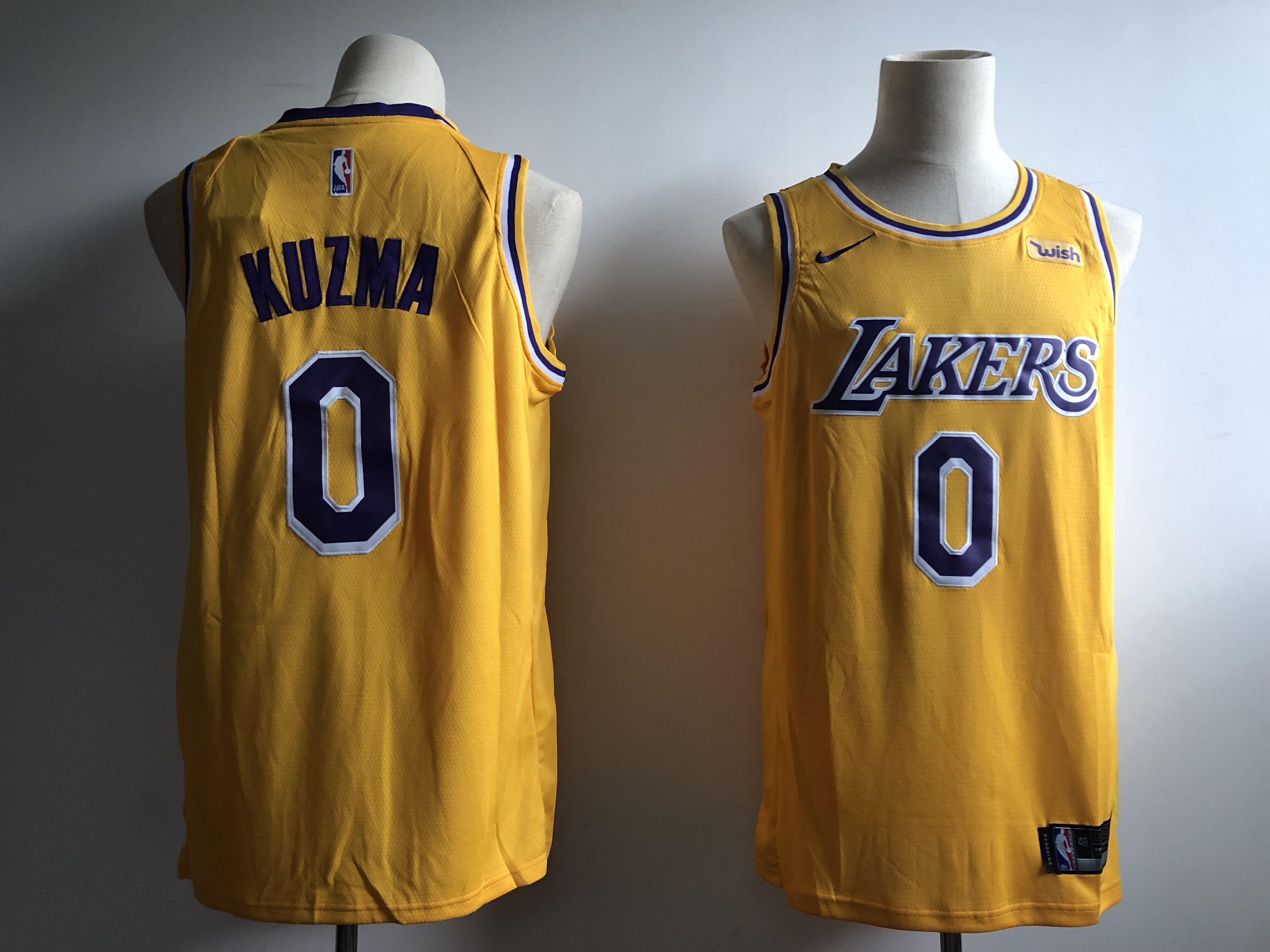 Men NBA Los Angeles Lakers #0 Kuzma yellow game Nike NBA jerseys->los angeles lakers->NBA Jersey